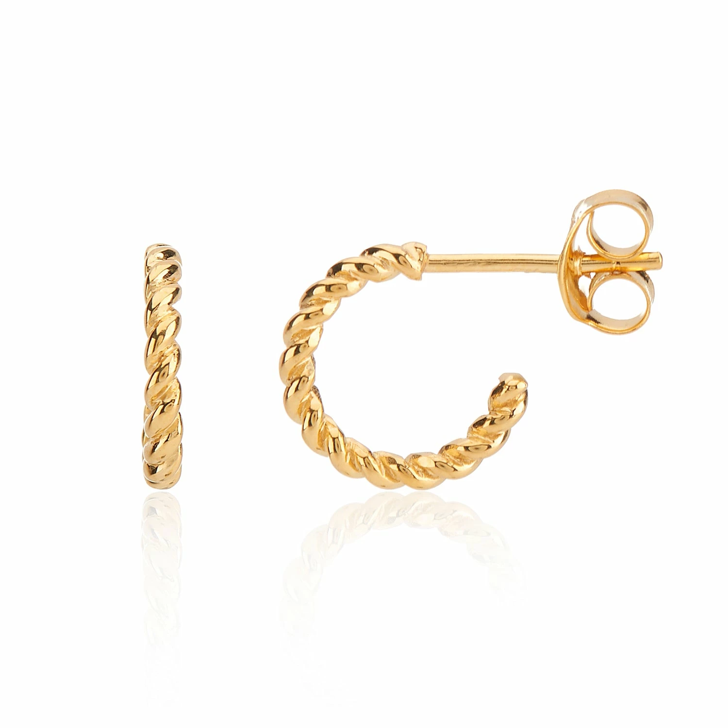 Alhambra Micro Twisted Gold Vermeil Hoop Earrings 3 Alhambra Micro Twisted Gold Vermeil Hoop Earrings