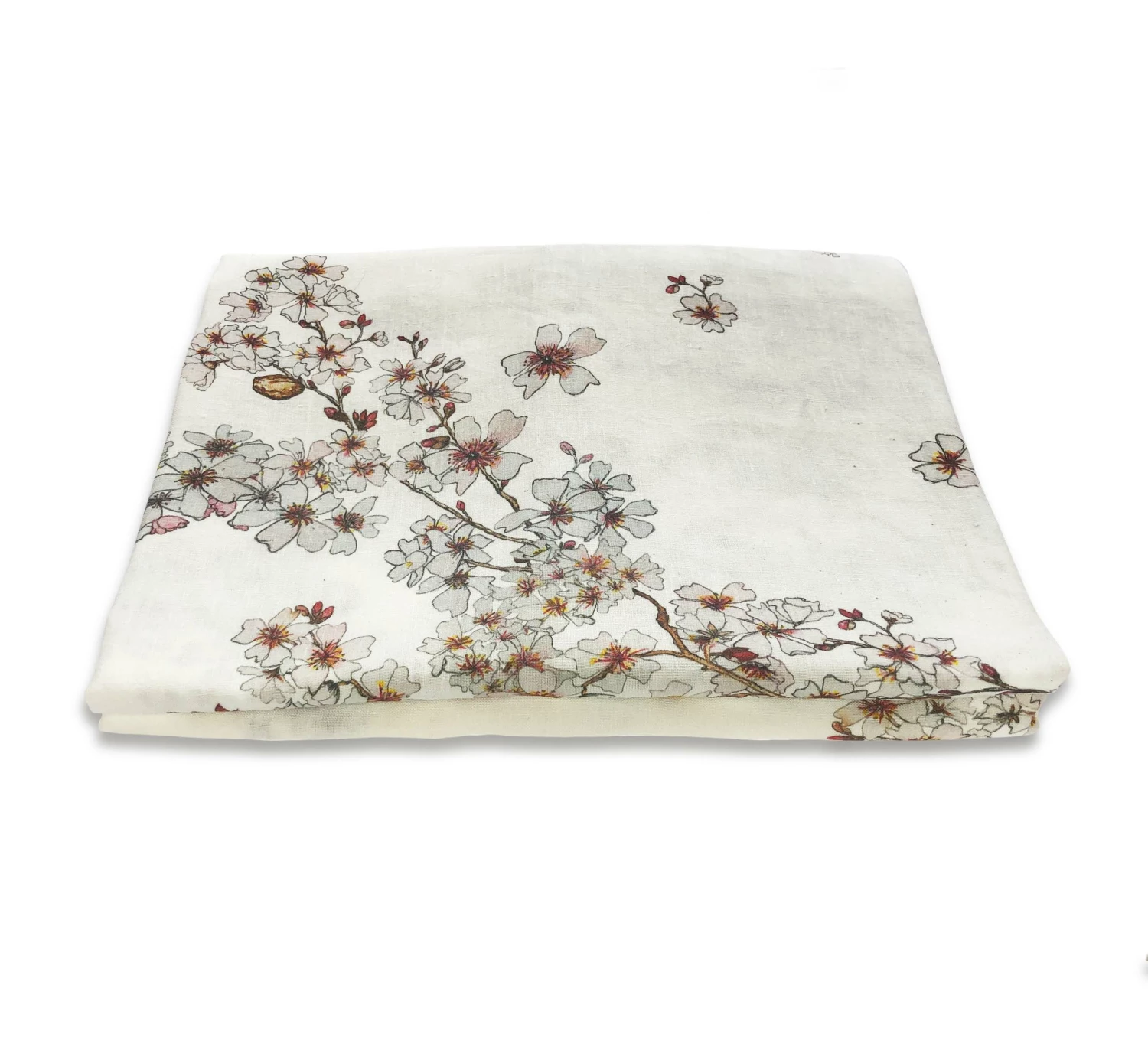 Almond Blossom Border Linen Table Cloth 3 Almond Blossom Border Linen Table Cloth - Image 2