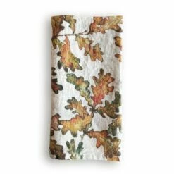 Autumn Leaves Oak Linen Napkin