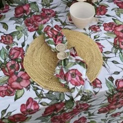 Rosa Rugosa Linen Napkin -Penguin Random House Sales Store BertiolibyThyme RosaRugosa5