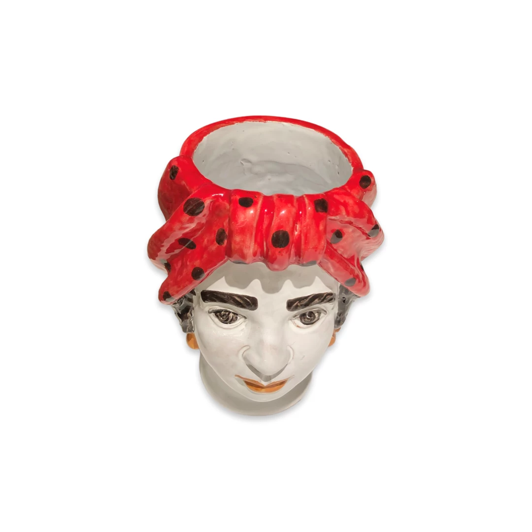 Small Woman Head Vase-Red 4 Small Woman Head Vase-Red - Image 2