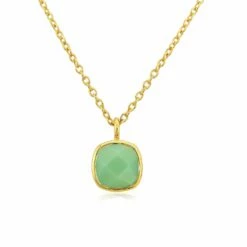 Brooklyn Chrysoprase & Gold Vermeil Necklace