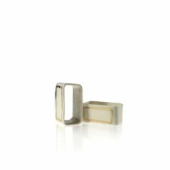 Ceramic Napkin Ring With Gold Border