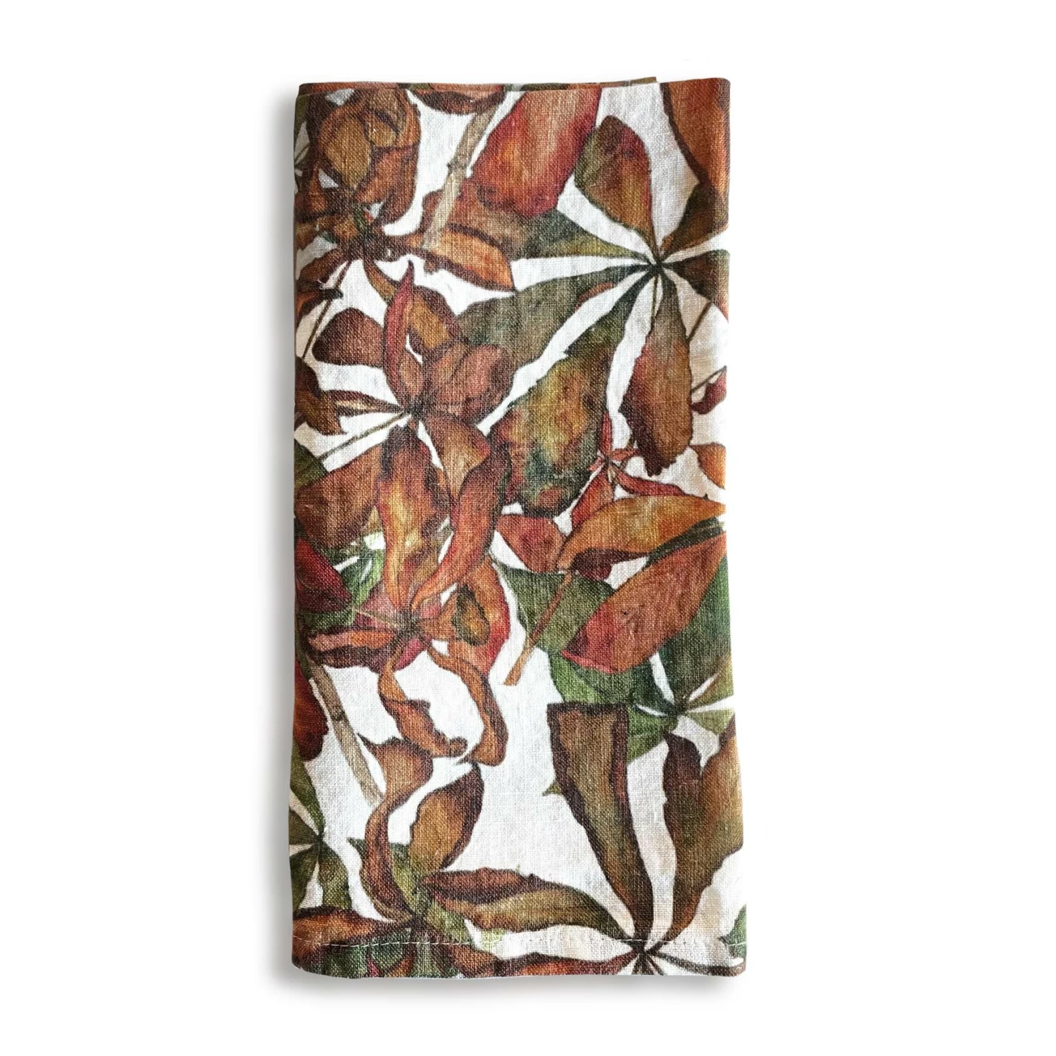 Autumn Leaves Horse Chestnut Linen Napkin 3 Autumn Leaves Horse Chestnut Linen Napkin