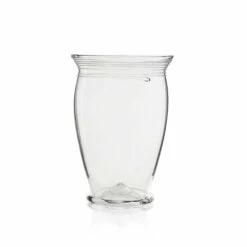 Spiral Line Glass Vase In Clear