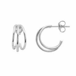 Cordoba Triple Sterling Silver Hoop Earrings