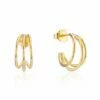 Cordoba Triple Gold Vermeil Hoop Earrings -Penguin Random House Sales Store Cordoba Yellow Gold Triple Hoop Earrings