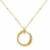 Cordoba Yellow Gold Vermeil Triple Ring Necklace 1 Cordoba Yellow Gold Vermeil Triple Ring Necklace -Penguin Random House Sales Store CordobaGoldVermeilTripleRingNecklacecopy