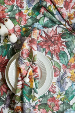 Dahlia Linen Table Cloth -Penguin Random House Sales Store Dahlia 0068 low HelenCathcart Jan22