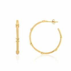 Deia Large Yellow Gold Vermeil Kiss Hoop Earrings