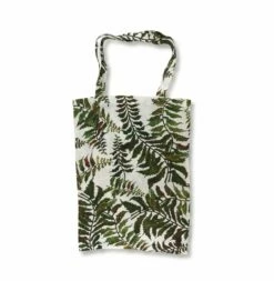Fern Printed Linen Book Bag