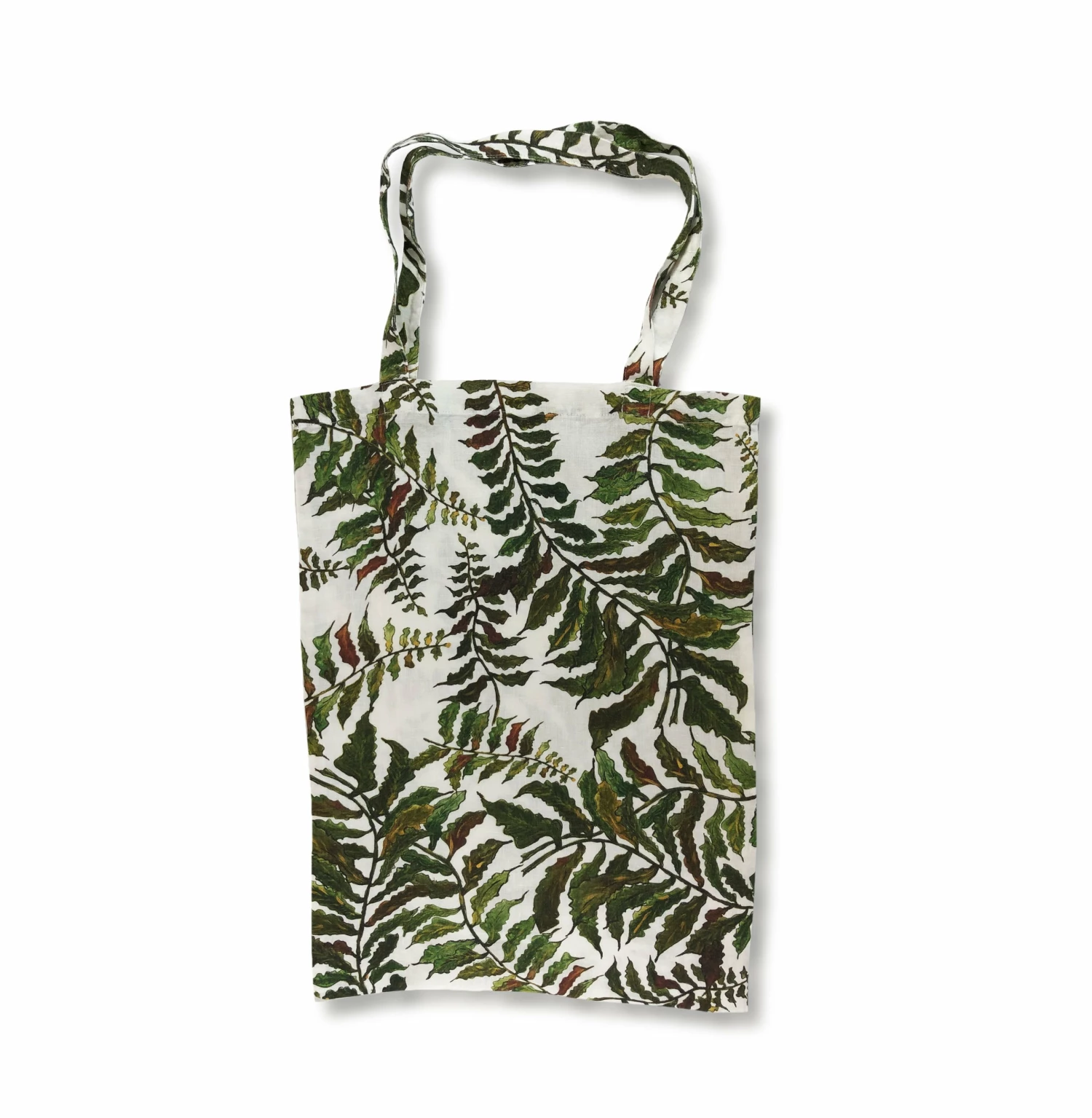Fern Printed Linen Book Bag 3 Fern Printed Linen Book Bag