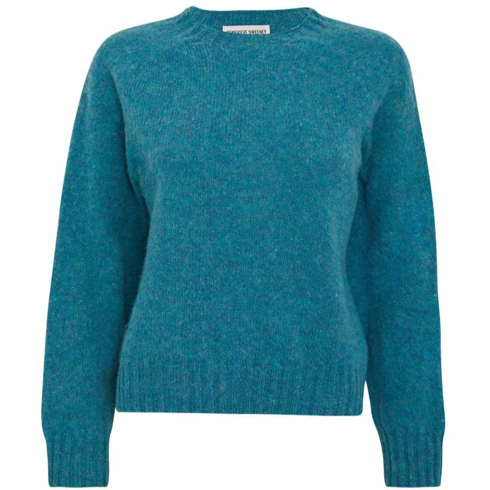 Leslie Brushed Wool Jumper - Azure Blue 3 Leslie Brushed Wool Jumper - Azure Blue
