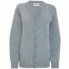 Leven Cardigan - Sky Blue 2 Leven Cardigan - Sky Blue -Penguin Random House Sales Store GenevieveSweeneyLevenBrushedWoolCardiganSkyBlue