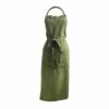 Dark Green Embroidered Linen Apron -Penguin Random House Sales Store Greenapronwhole140321v1