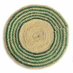 Multi Green Ring Hand Woven Straw Placemat
