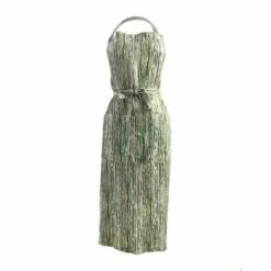 Green Stem Printed Linen Apron