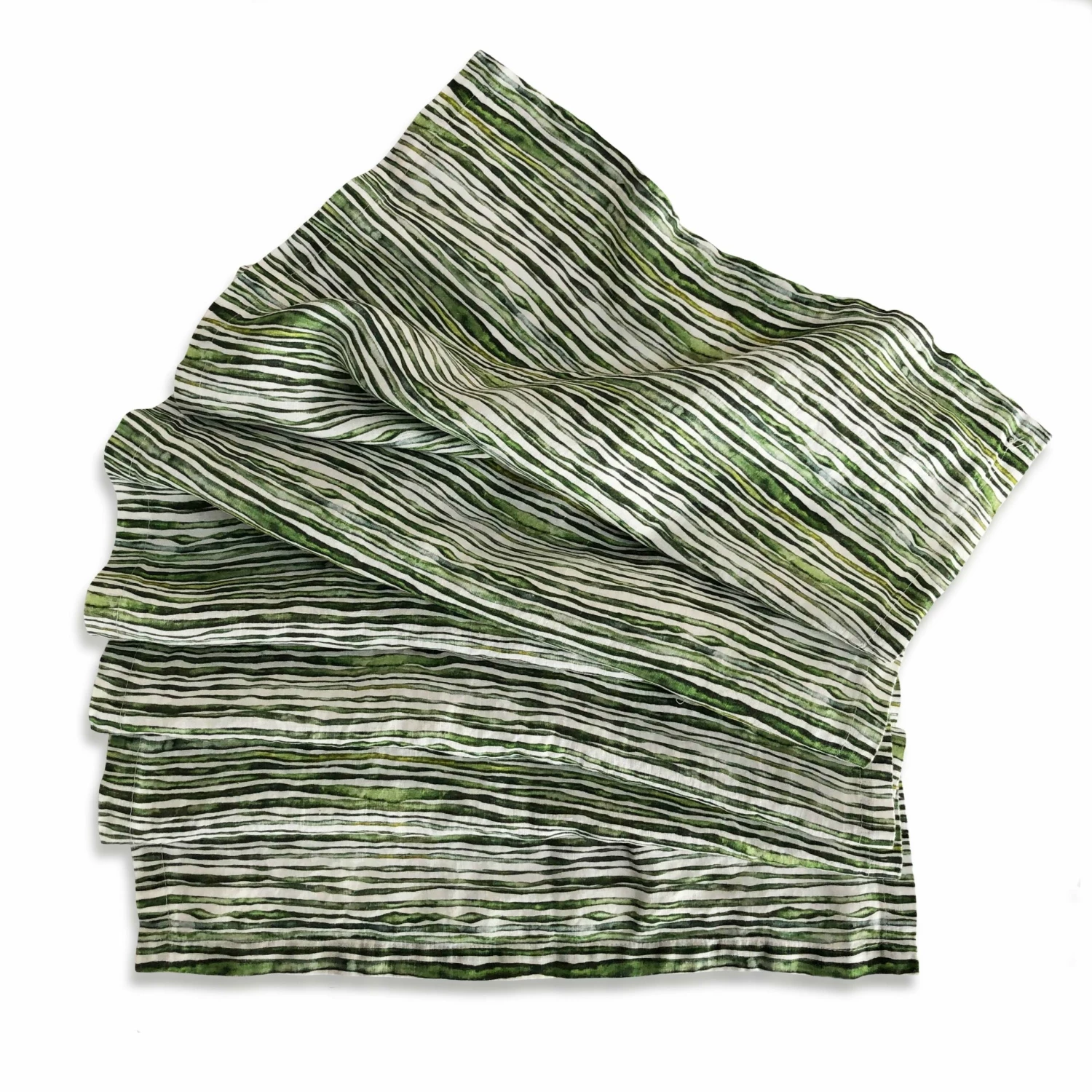 Green Stem Linen Table Runner 3 Green Stem Linen Table Runner