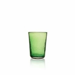 Emerald Crackled Glass Tumblers
