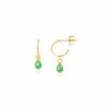 Hampton Emerald & Gold Vermeil Interchangeable Gemstone Drops -Penguin Random House Sales Store Hampton Gold Emerald Interchangeable Gemstone Earrings