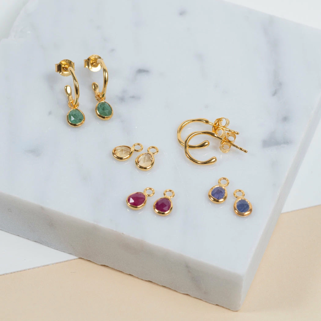 Hampton Sapphire & Gold Vermeil Interchangeable Gemstone Drops 4 Hampton Sapphire & Gold Vermeil Interchangeable Gemstone Drops - Image 2