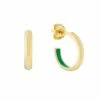 Havana Apple Green Enamel & Gold Half Hoop Earrings -Penguin Random House Sales Store Havana Gold Apple Green Enamel Half Hoop Earrings