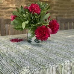 Green Stem Linen Table Cloth -Penguin Random House Sales Store IMG 2394