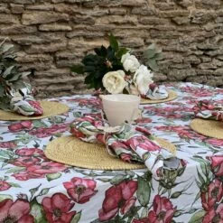 Rosa Rugosa Linen Table Cloth -Penguin Random House Sales Store IMG 6941