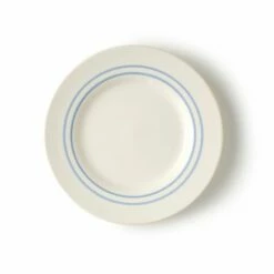Dessert/Salad Plate With Two Blue Stripe Detail