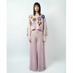 Ajur Wide Leg Trousers - Pink