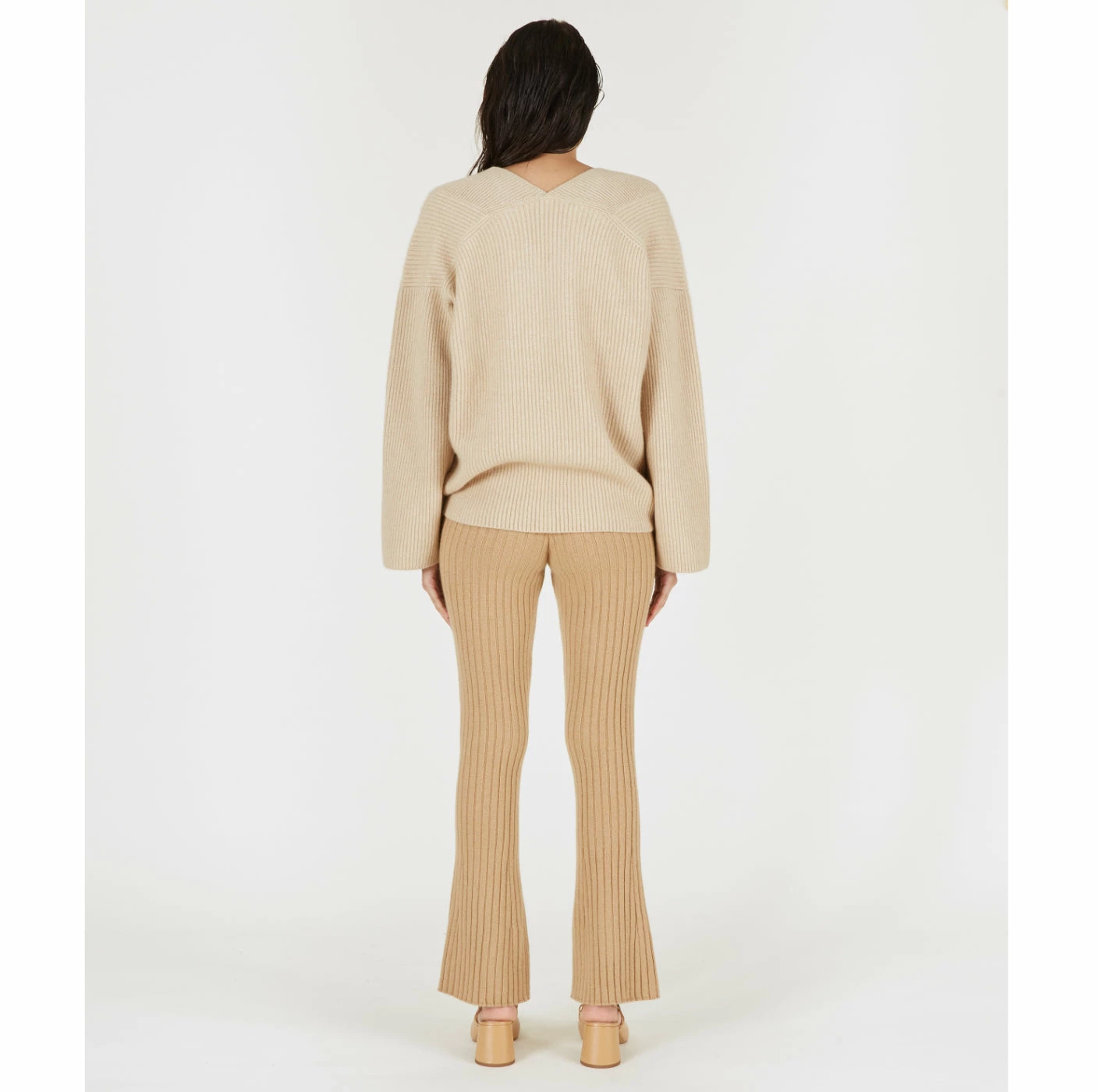 Rib Plated Flare Pants - Camel 4 Rib Plated Flare Pants - Camel - Image 2