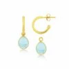 Manhattan Gold & Blue Topaz Interchangeable Gemstone Earrings