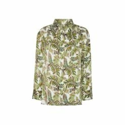 Silk Shirt In Fern With Stripe