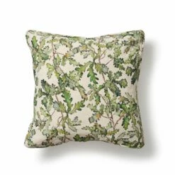 Square Oak Leaf Cushion With Piping