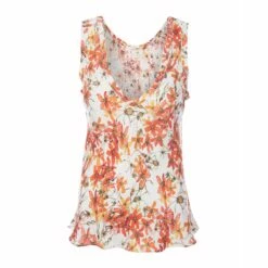 Silk Camisole Top In Wild Rose