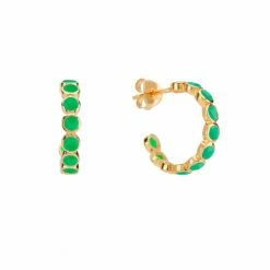 Ortigia Chrysoprase & Gold Vermeil Hoop Earrings