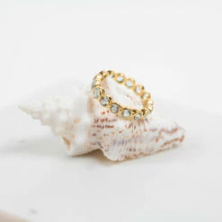 Ortigia Blue Topaz Gold Vermeil Ring - Small 6 Ortigia Blue Topaz Gold Vermeil Ring - Small -Penguin Random House Sales Store Ortigia Gold Ring Blue Topaz