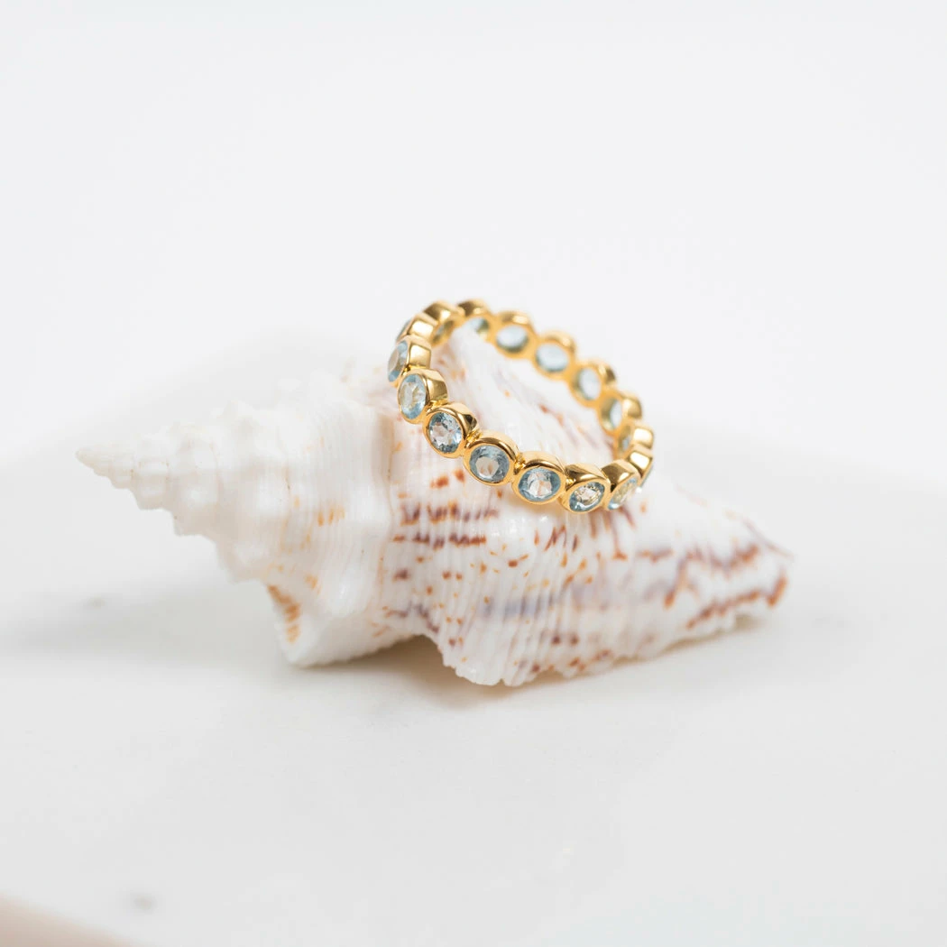 Ortigia Blue Topaz Gold Vermeil Ring - Small 4 Ortigia Blue Topaz Gold Vermeil Ring - Small - Image 2