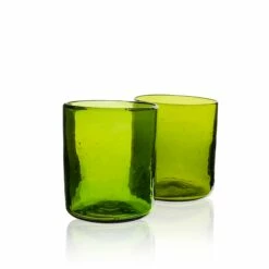 Recycled Water Glass- Olive