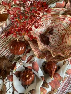 Hand Painted Tall Red Ceramic Pumpkin -Penguin Random House Sales Store RedStem16