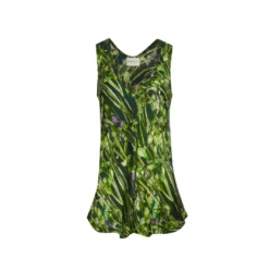 Front Page 44 Silk Camisole Top In Rivermint