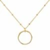 Ronda Round Yellow Gold Vermeil Pendant With Beaded Chain 1 Ronda Round Yellow Gold Vermeil Pendant With Beaded Chain -Penguin Random House Sales Store RondaRoundGoldVermeilPendantwithBeadedChain