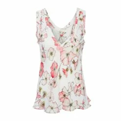 Silk Camisole Top In Pink Rose