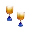 Pair Of Calypso Water/Wine Glasses In Amber And Blue -Penguin Random House Sales Store Screenshot2022 11 26at11.08.46