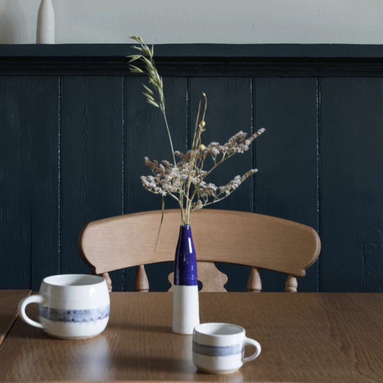 Ceramic Bottle Bud Vase - Deep Blue 4 Ceramic Bottle Bud Vase - Deep Blue - Image 2