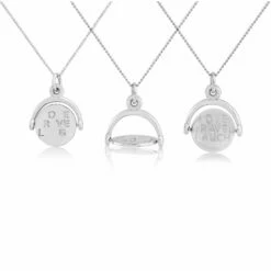 Seychelles Sterling Silver Spinning Love, Travel, Laugh Pendant