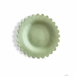 Daisy Shallow Bowl - Sage Green