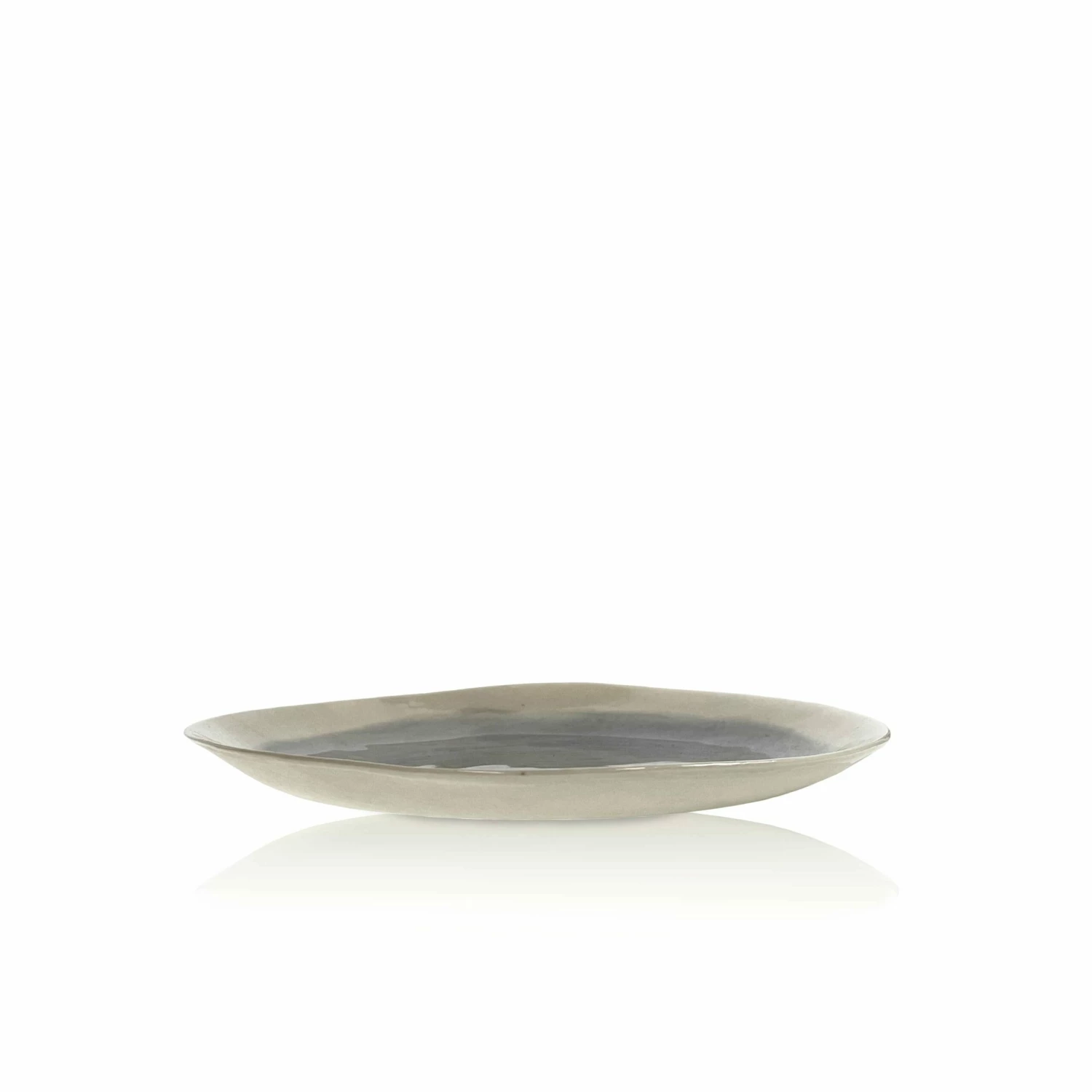 Hand Made Dessert Plate With Painted Light Blue Centre 4 Hand Made Dessert Plate With Painted Light Blue Centre - Image 2