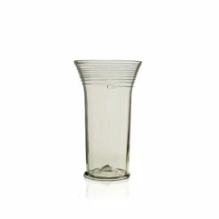 Flared Neck Glass Vase In Smoke