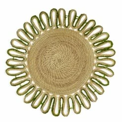 Front Page 14 Estrella Woven Placemat - Olive Green